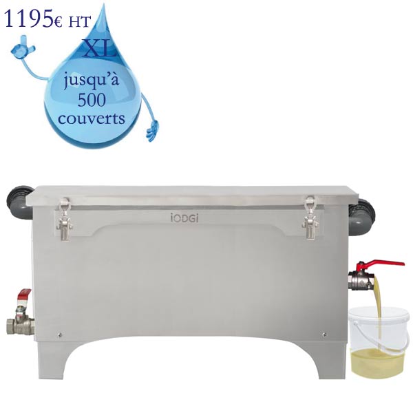 Prix bac à graisse sous plonge  iODGi taille XL en inox jusqu'à 500 couverts